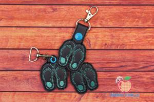 Flip Flops ITH Key Fob Pattern