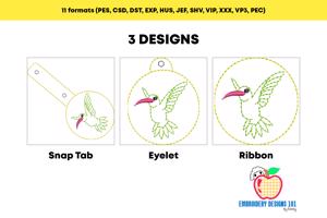 Hummingbird ITH Keyfob Design