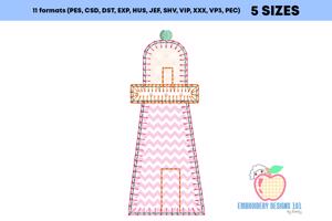 Light House Made With The Pink Color Applique