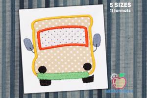 Ribbon Bow on School Bus Embroidery Design