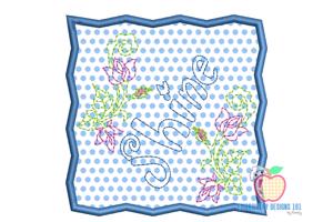 Shine Written Beautifully With Flowers Applique Pattern