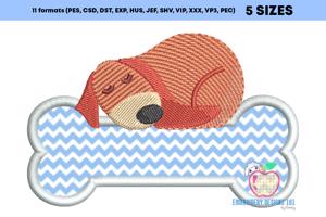 A Dog Sleeping On The Bone Applique Pattern