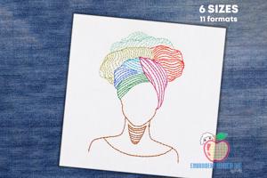 Black Girl Face Portrait Line Art