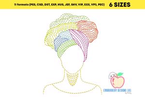 Black Girl Face Portrait Line Art