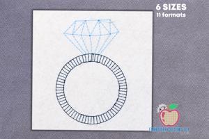 Diamond Wedding Ring Sketch Embroidery