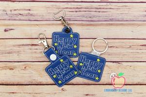 Happy New Year ITH Key Fob Pattern