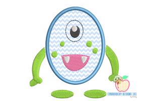 Happy Cartoon Monster Applique