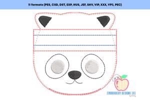 Panda Head Zipper Bag 4x4 ITH