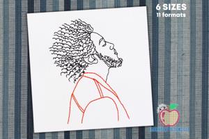 A Sketch Of The African Man Bean Stitch