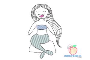 Mermaid With Closed Eyes Quick Stitch
