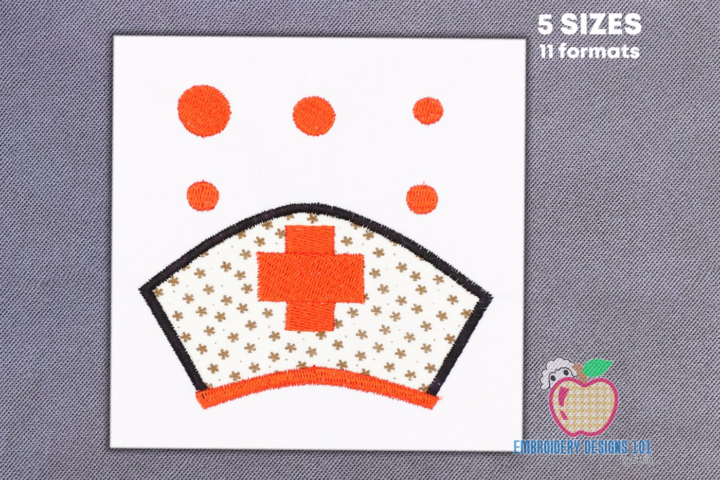 Nurse Hat Embroidery Applique