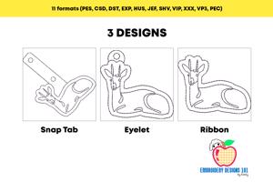 Sitting Oribi ITH Snaptab Keyfob Design