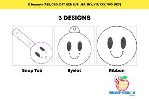 Smiley faces ITH Key Fob Pattern