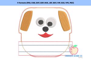 Cute Puppy Face Zipper Bag 4x4 ITH