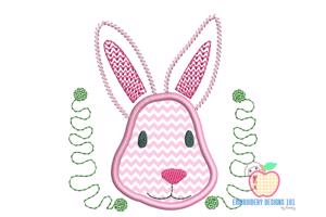 Pink Face Of The Bunny Applique Design