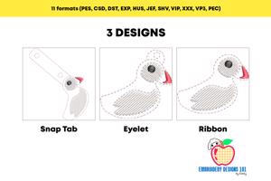 Atlantic Puffin Bird ITH Keyfob Design