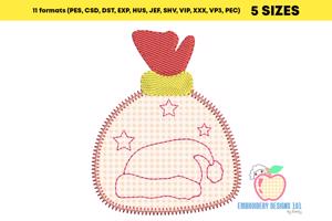 Gift Bag Of Santa In Red Applique.jpg