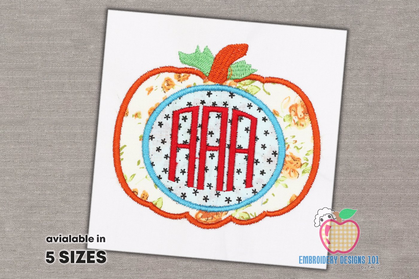 Pumpkin with Monogram Applique Pattern