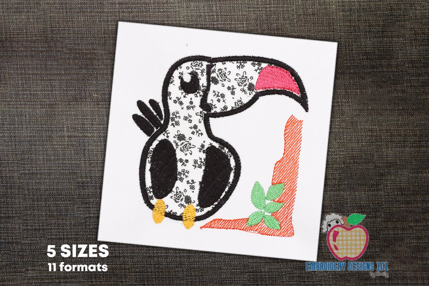 Toucan on Branch Applique Design