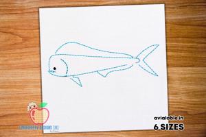 A Dolphin Fish Made With Blue Lineart Bean Stitch