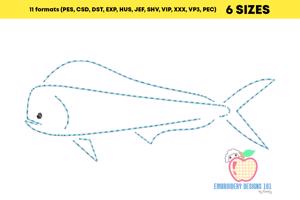 A Dolphin Fish Made With Blue Lineart Bean Stitch