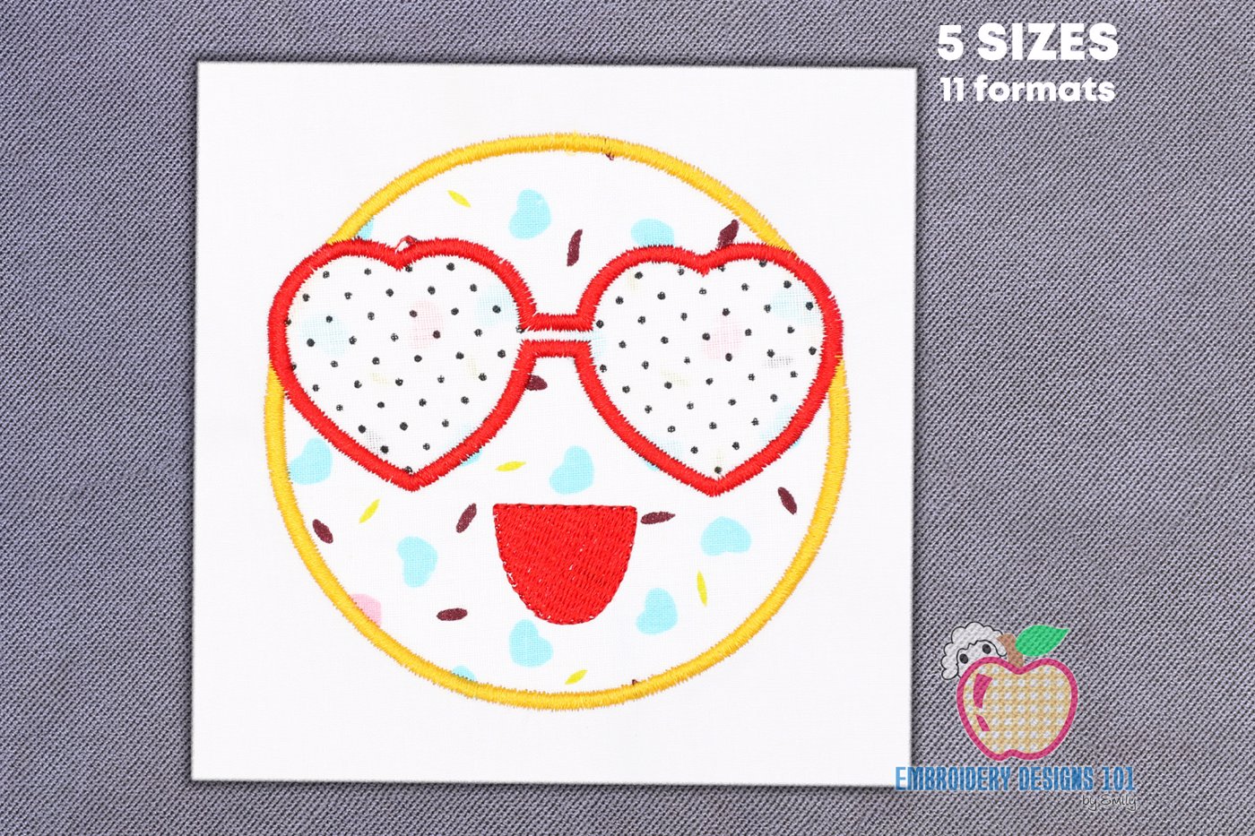 Emoticon with heart shaped Sunglasses