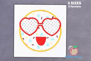 Emoticon with heart shaped Sunglasses