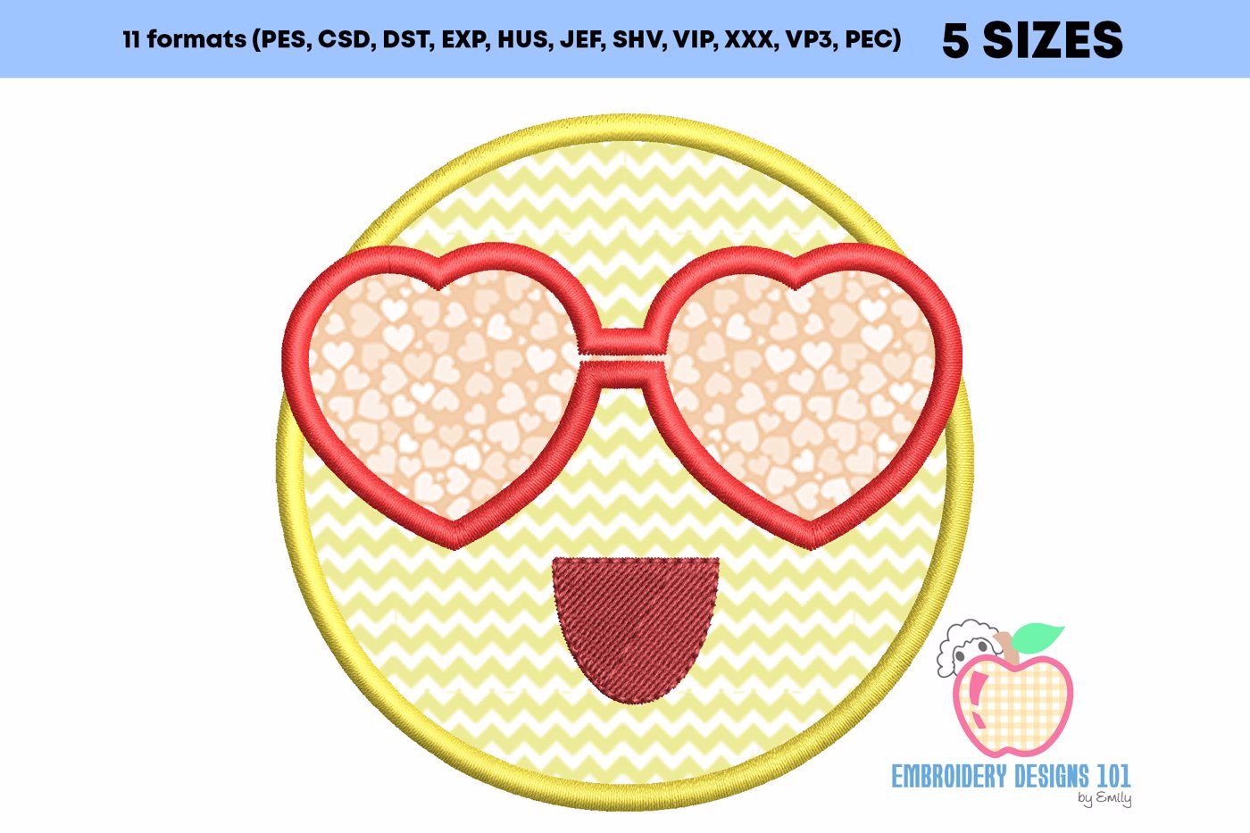 Emoticon with heart shaped Sunglasses