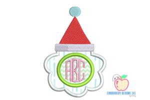 Santa Hat with Monogram Applique