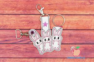 Cute Easter Bunny ITH KeyFob Snaptab