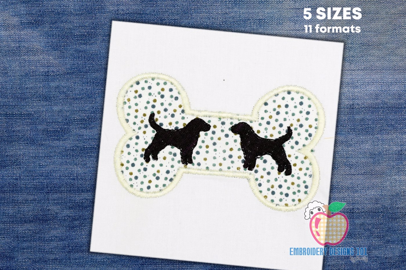 Dog Bone Embroidery Design