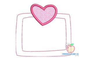 Heart Frame with Bursts Applique