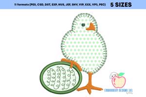 Small Chick With An Egg Applique