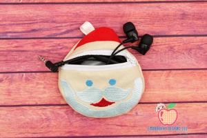 Santa with Beard Face Zipper Bag 4x4 ITH