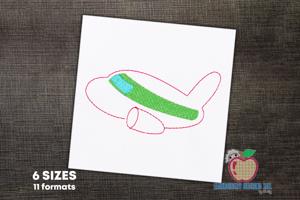 Airplane in flight Sketch Embroidery