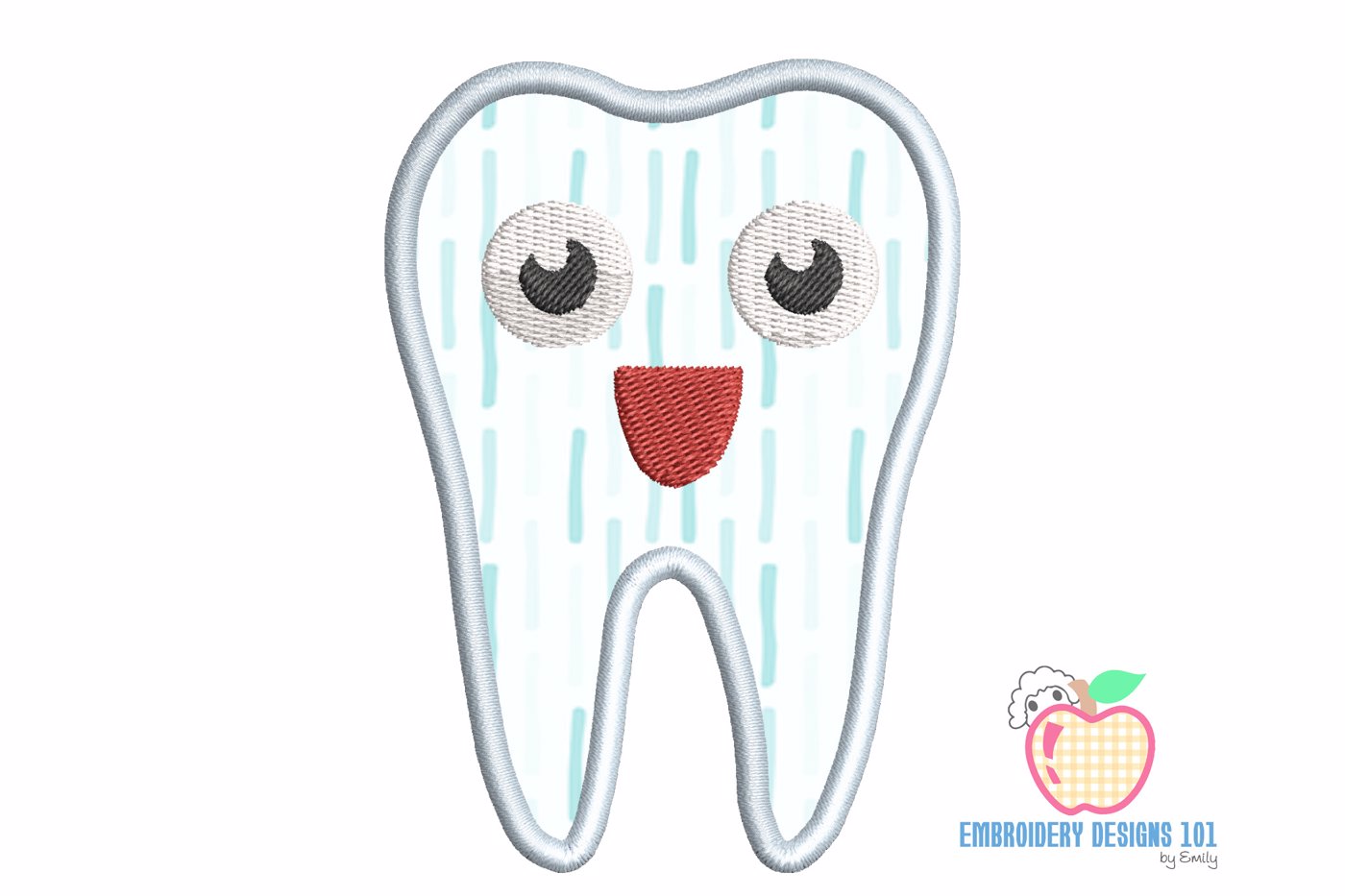 Applique Design Of Happy Tooth