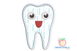 Applique Design Of Happy Tooth