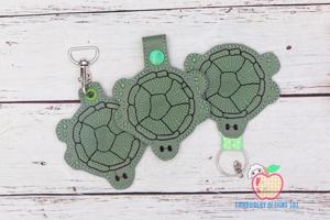 Cartoon Tortoise In The Hoop Keyfob