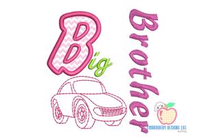 Big Brother Car Design Applique For Kids