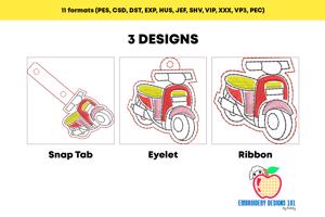 Motorcycle ITH Key Fob Pattern